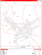 St. George  Wall Map Red Line Style